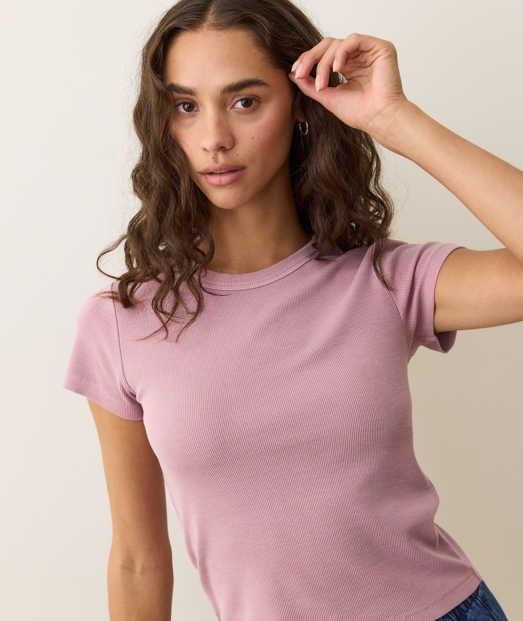 Lexi Rib Sun-In Crew Tee