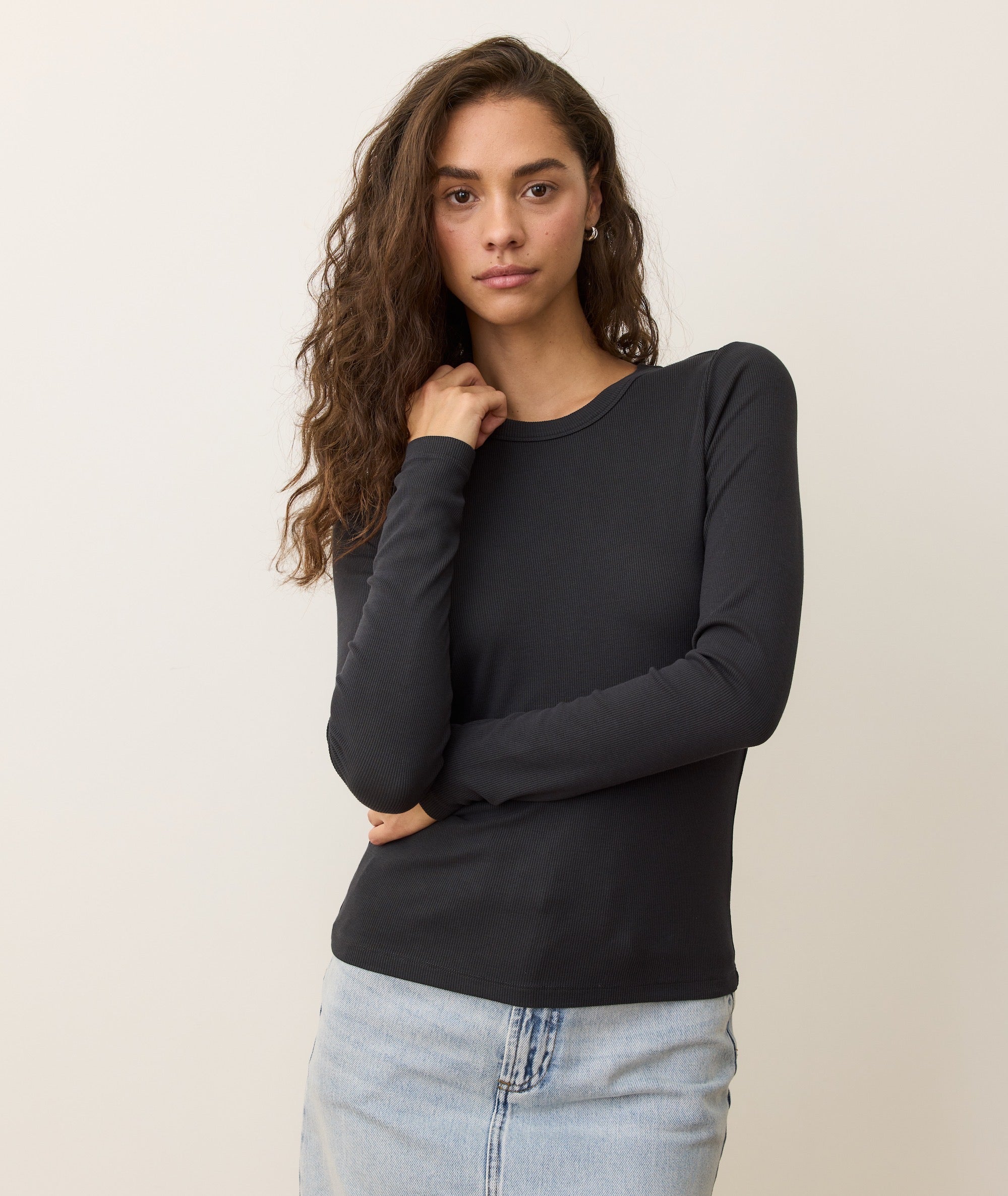 Lexi Rib Sun-In Longsleeve Crew Tee