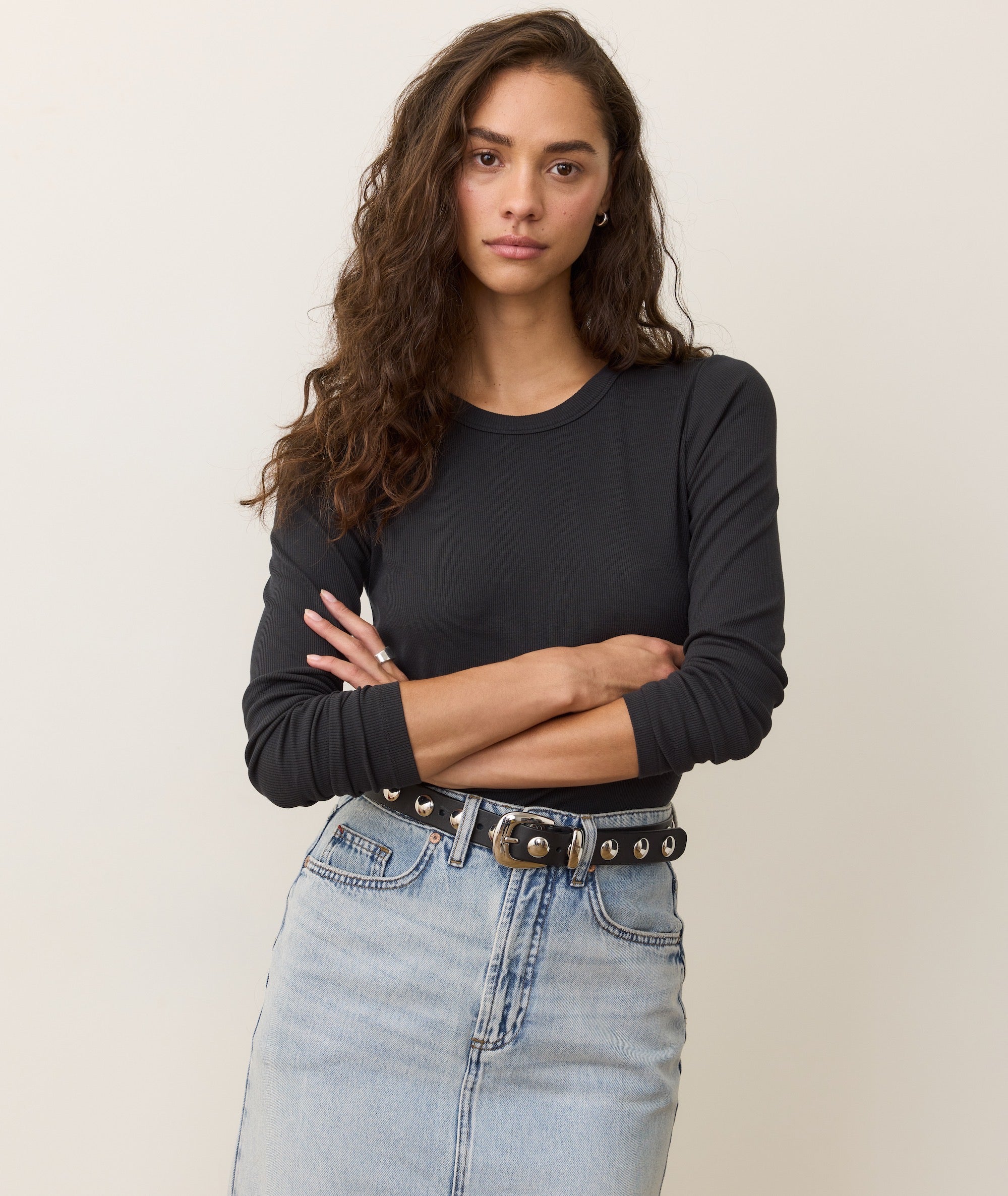 Lexi Rib Sun-In Longsleeve Crew Tee
