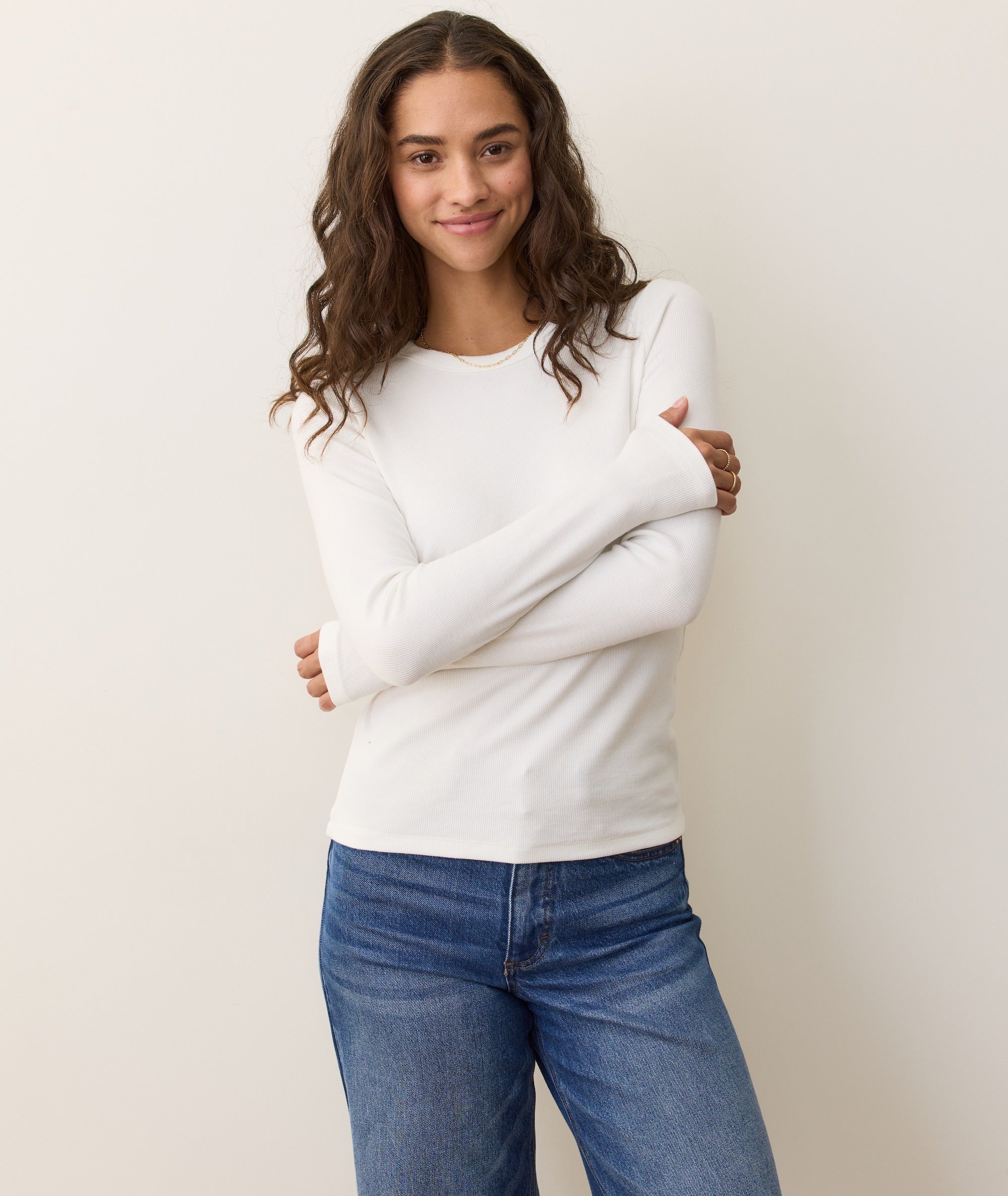 Lexi Rib Sun-In Longsleeve Crew Tee