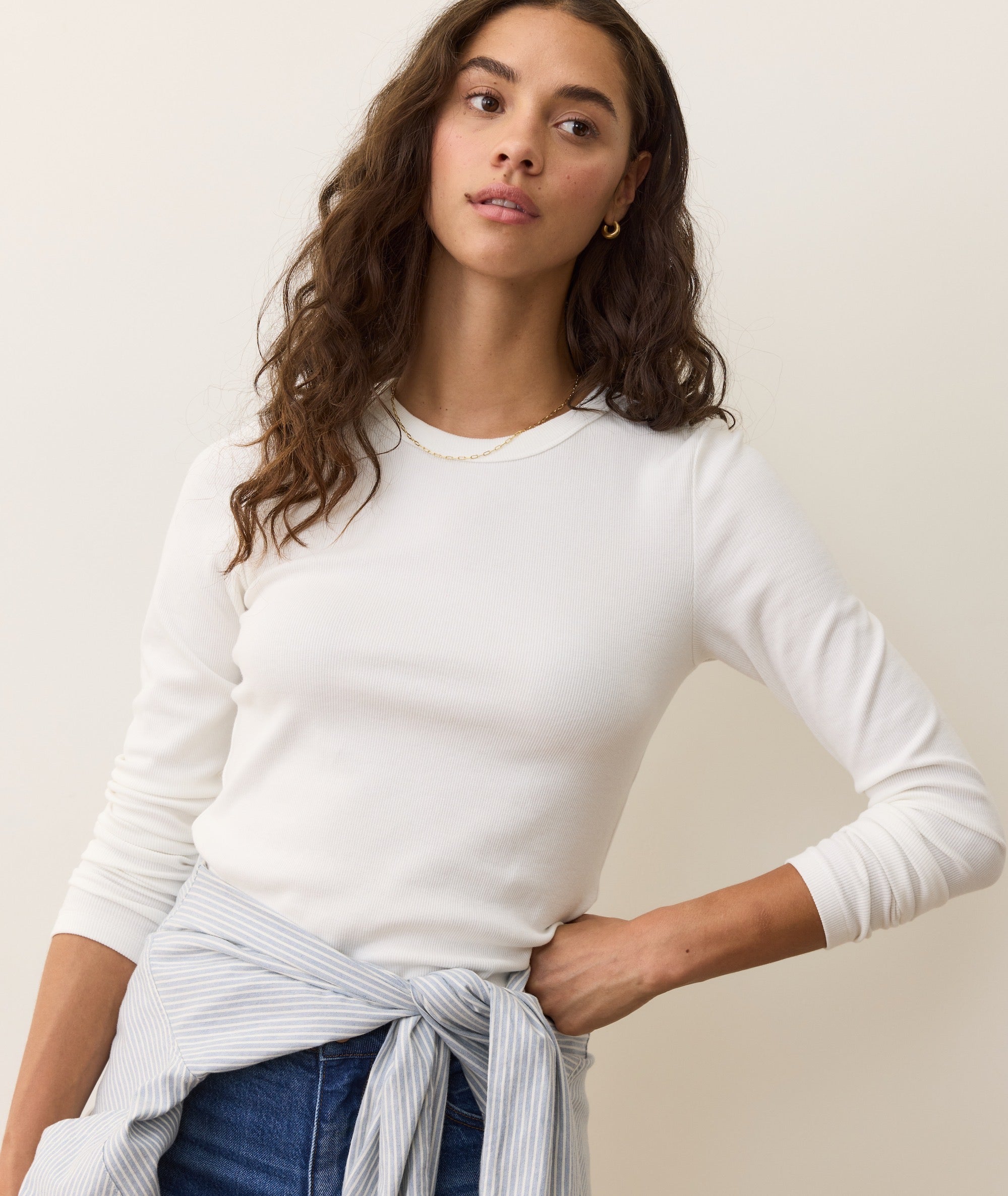 Lexi Rib Sun-In Longsleeve Crew Tee