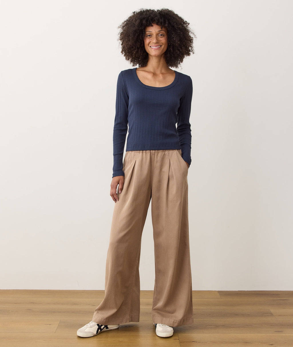 Lexi Rib Pointelle Longsleeve Scoop Tee