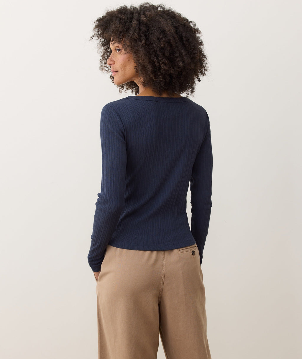 Lexi Rib Pointelle Longsleeve Scoop Tee