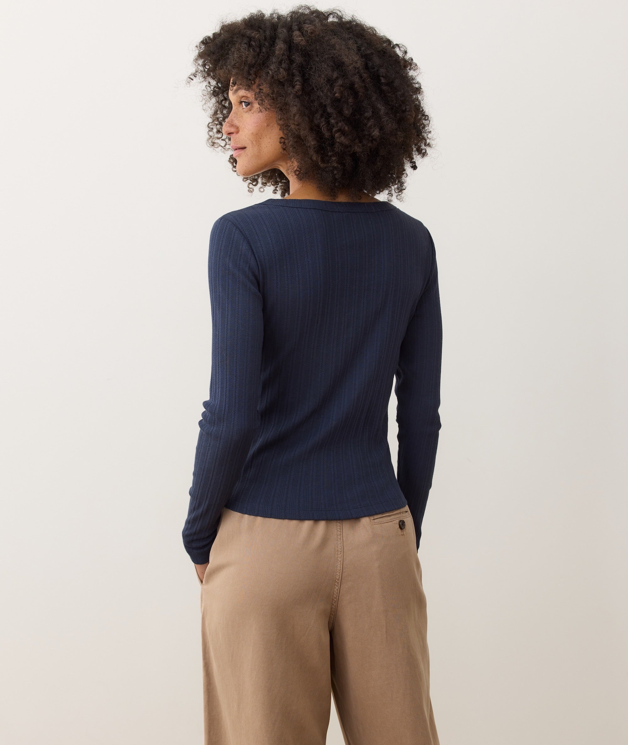 Lexi Rib Pointelle Longsleeve Scoop Tee