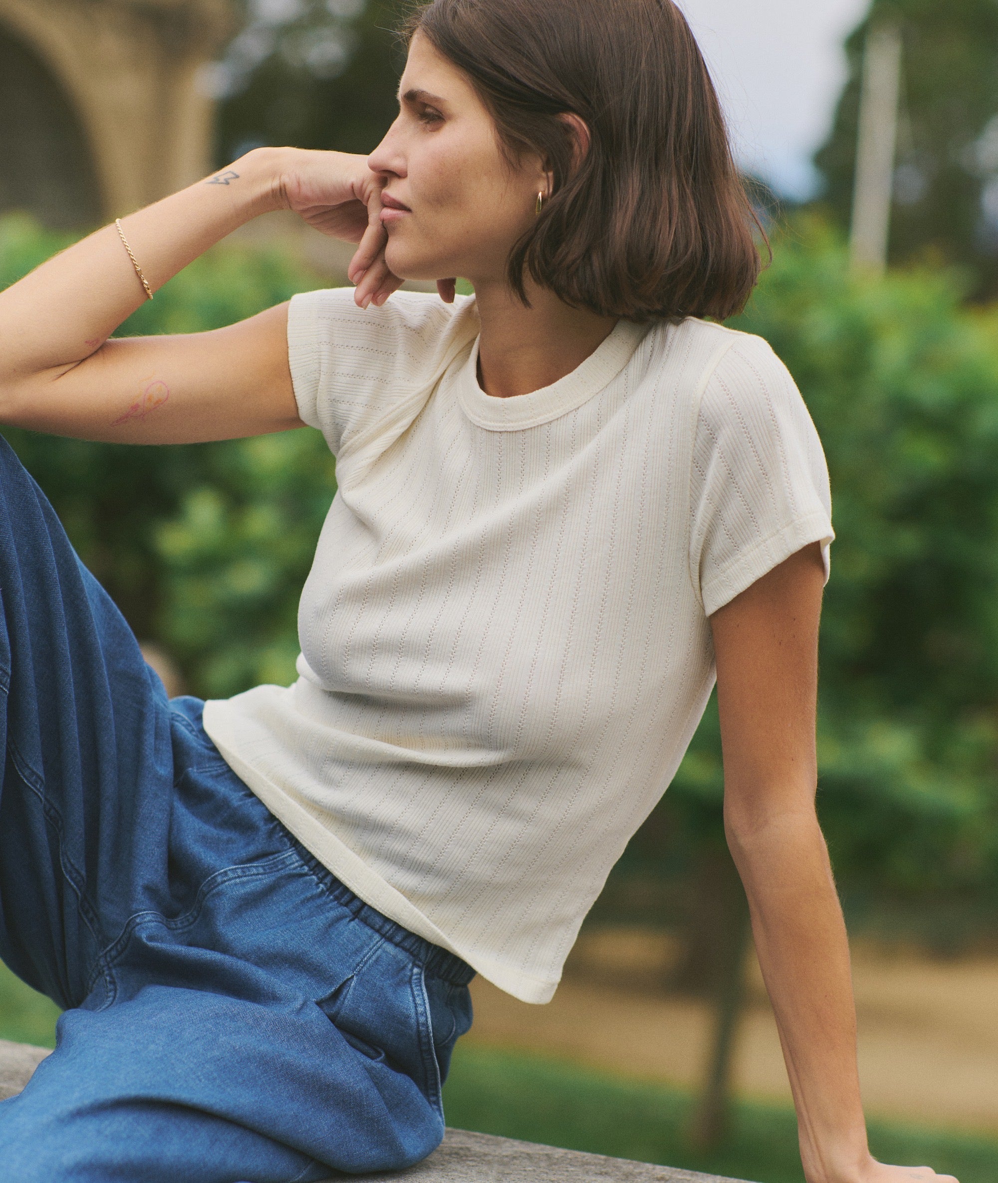 Lexi Rib Pointelle Tee